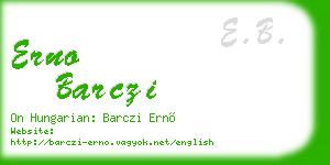 erno barczi business card